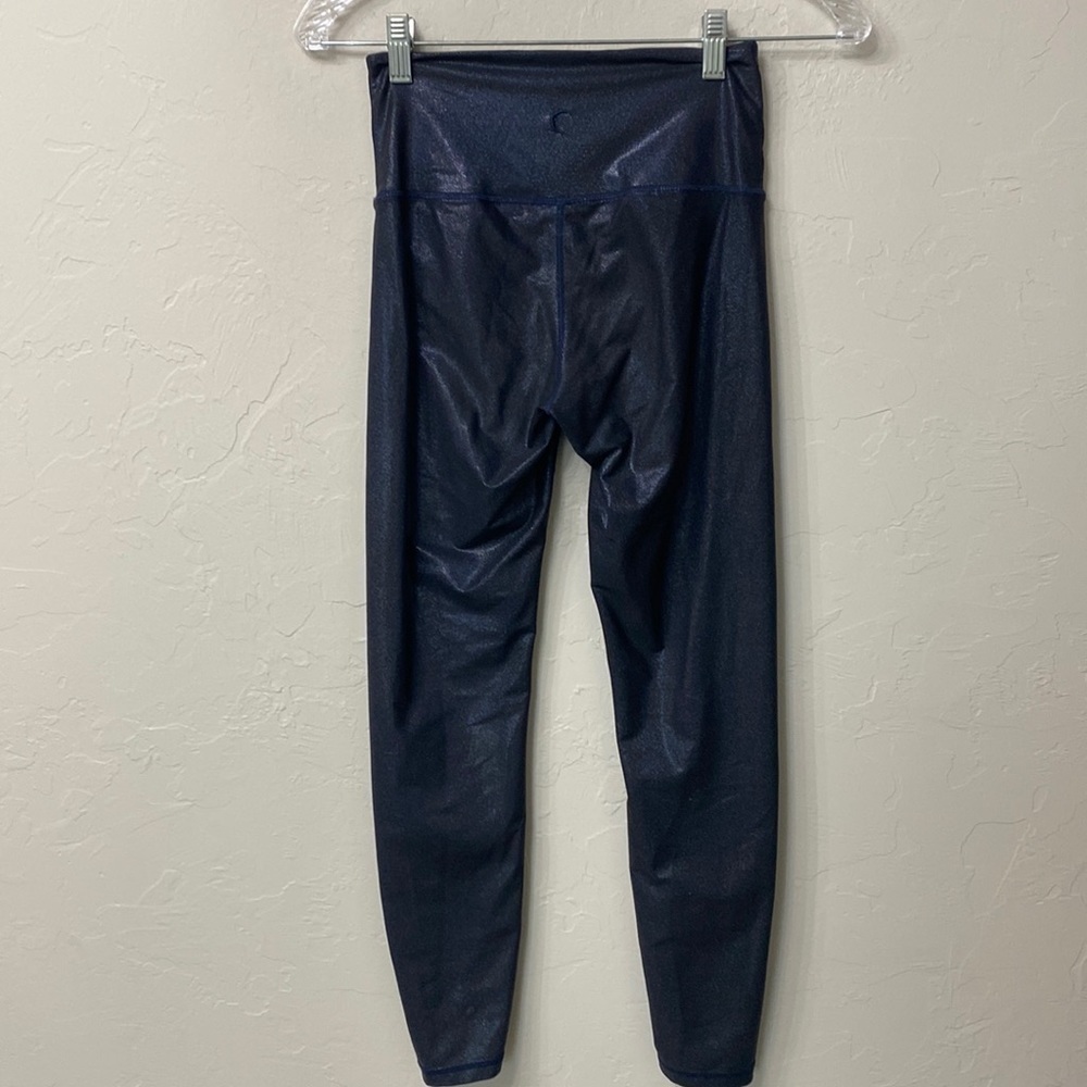 Zyia blue metallic leggings size 2